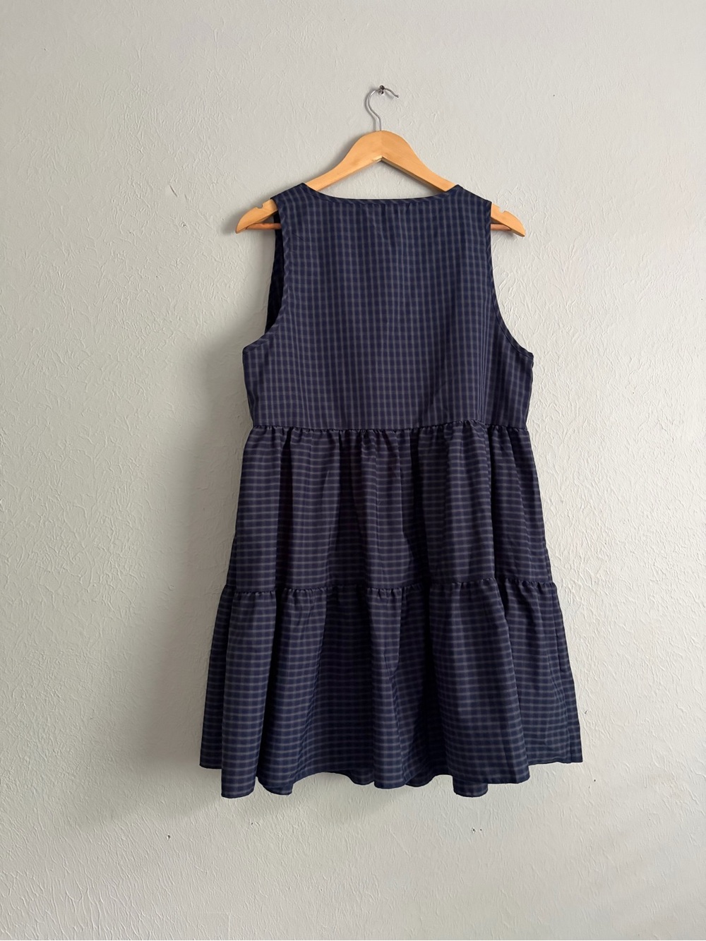 Plaid Tiered Tie Front Dress - Picture 5 of 5